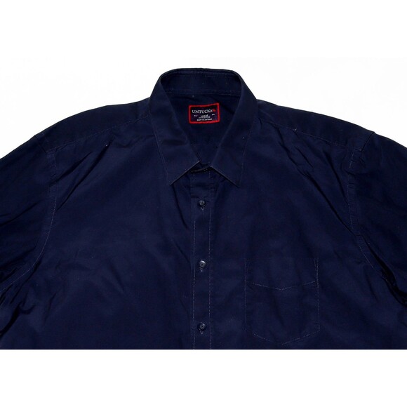 UNTUCKit Men's Long Sleeve Button Front Blue Shirt Size Large - Picture 4 of 8